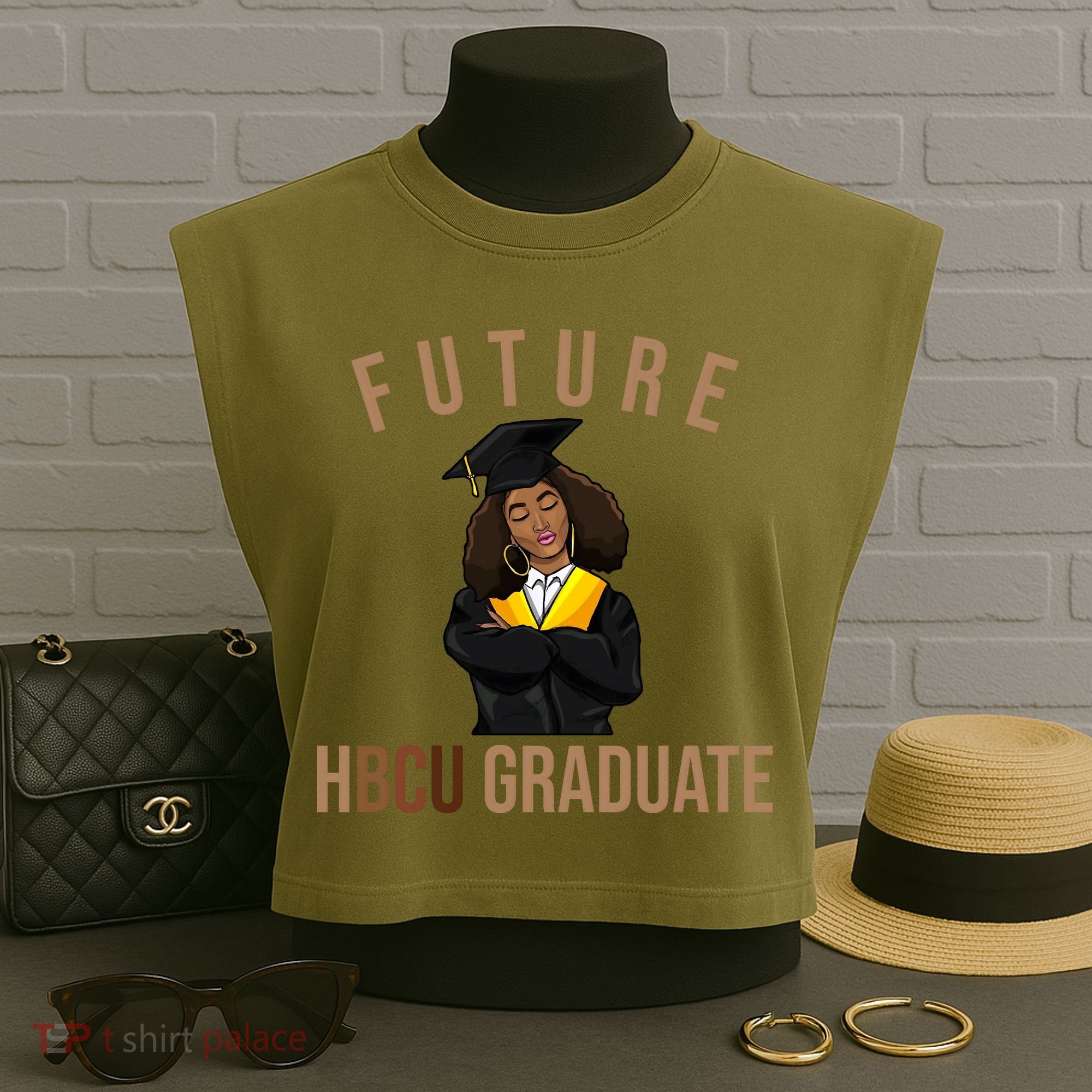 Future HBCU Graduate Historical Black College Garment-Dyed Women's Muscle Tee
