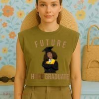 Future HBCU Graduate Historical Black College Garment-Dyed Women's Muscle Tee thumb 4
