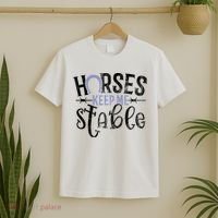 Funny Horse Gift For Women Horses Keep Me Stable T-Shirt thumb 2