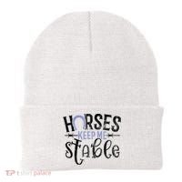Funny Horse Gift For Women Horses Keep Me Stable Beanie thumb 0