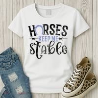 Funny Horse Gift For Women Horses Keep Me Stable Women's T-Shirt thumb 3