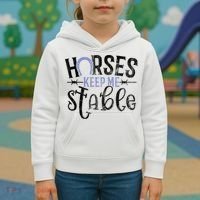 Funny Horse Gift For Women Horses Keep Me Stable Kids Hoodie thumb 3