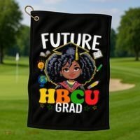 Future Hbcu Grad Afro Black History Month Golf Towel thumb 1