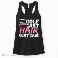 Funny Hair Golf Cart Hair Don't Care Golfing Women's Tank Top thumb 0