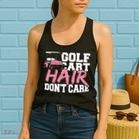 Funny Hair Golf Cart Hair Don't Care Golfing Women's Tank Top thumb 2