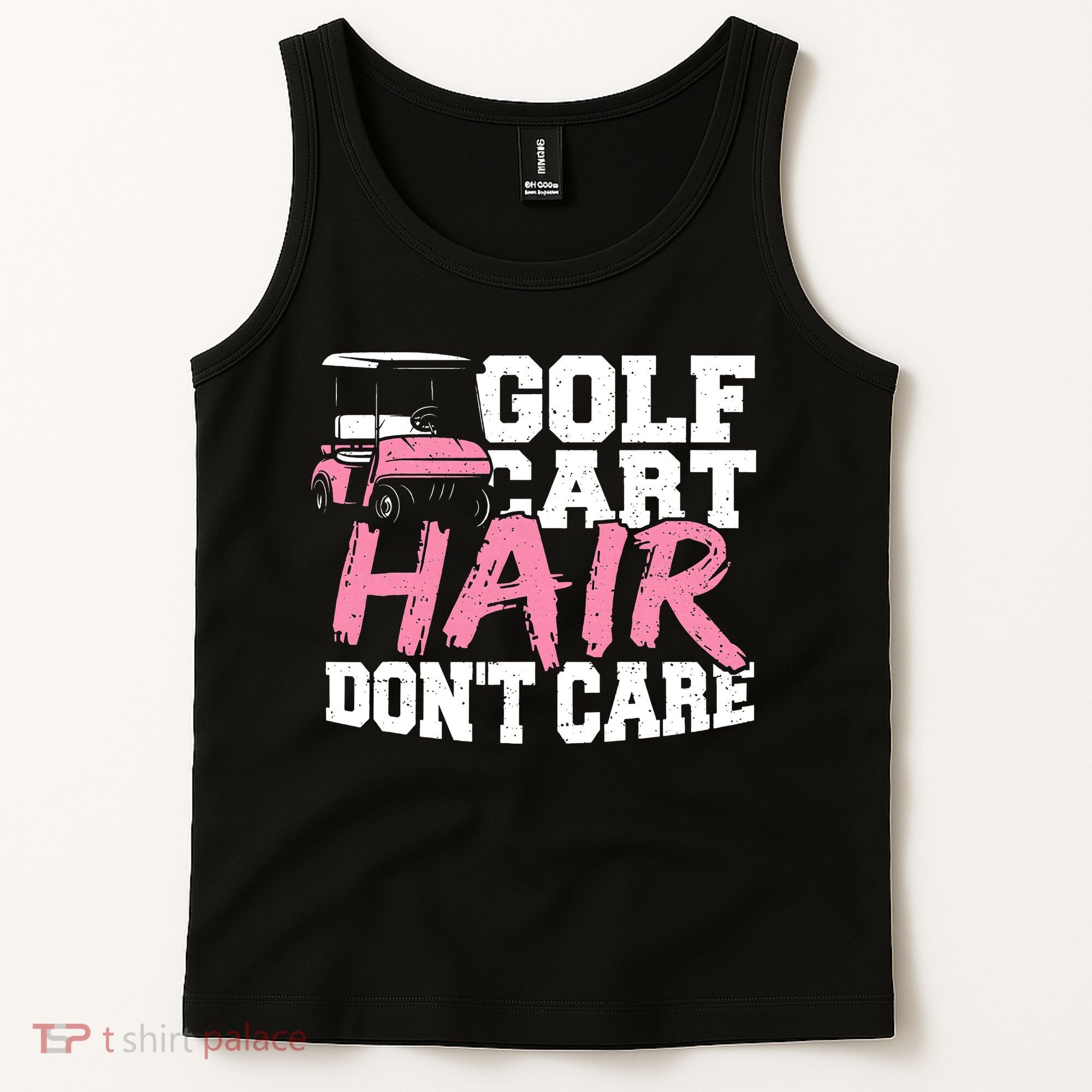 Funny Hair Golf Cart Hair Don't Care Golfing Tank Top