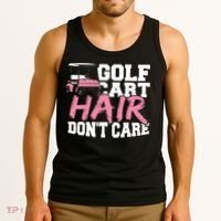 Funny Hair Golf Cart Hair Don't Care Golfing Tank Top thumb 3
