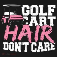 Funny Hair Golf Cart Hair Don't Care Golfing Tank Top thumb 6