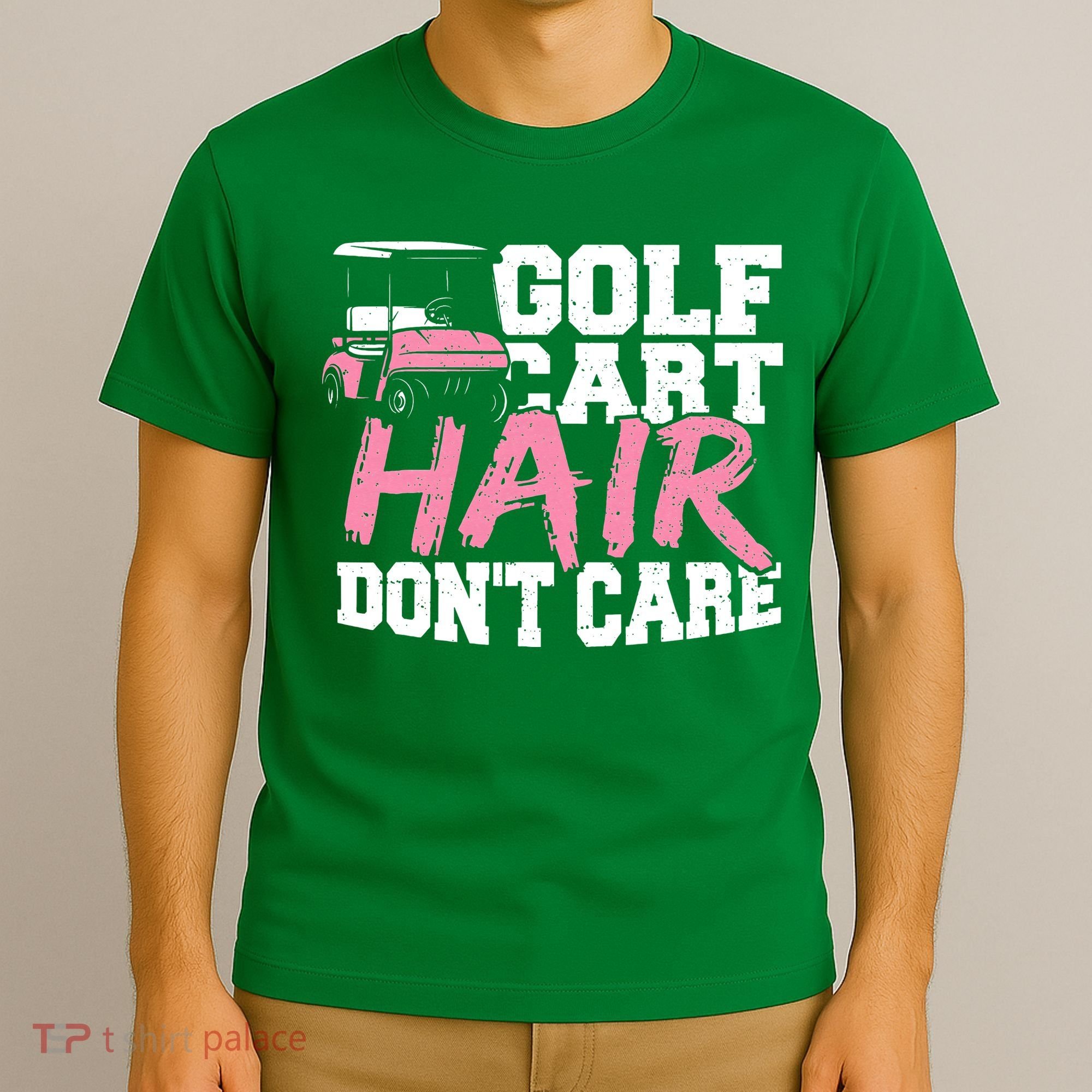Funny Hair Golf Cart Hair Don't Care Golfing T-Shirt