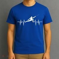 Fencing Heartbeat Gift Fence Sport Sword Helmet Gift T-Shirt thumb 3