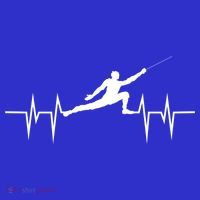 Fencing Heartbeat Gift Fence Sport Sword Helmet Gift T-Shirt thumb 7