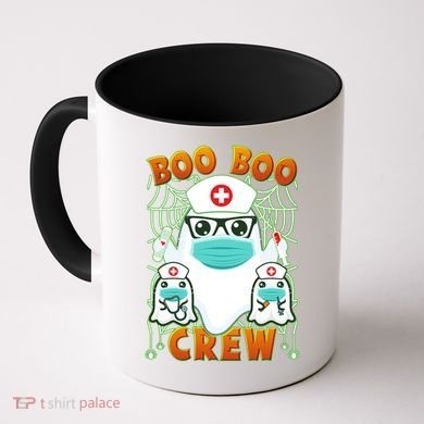 Funny Halloween Ghost Nurse Boo Boo Crew Coffee Mug