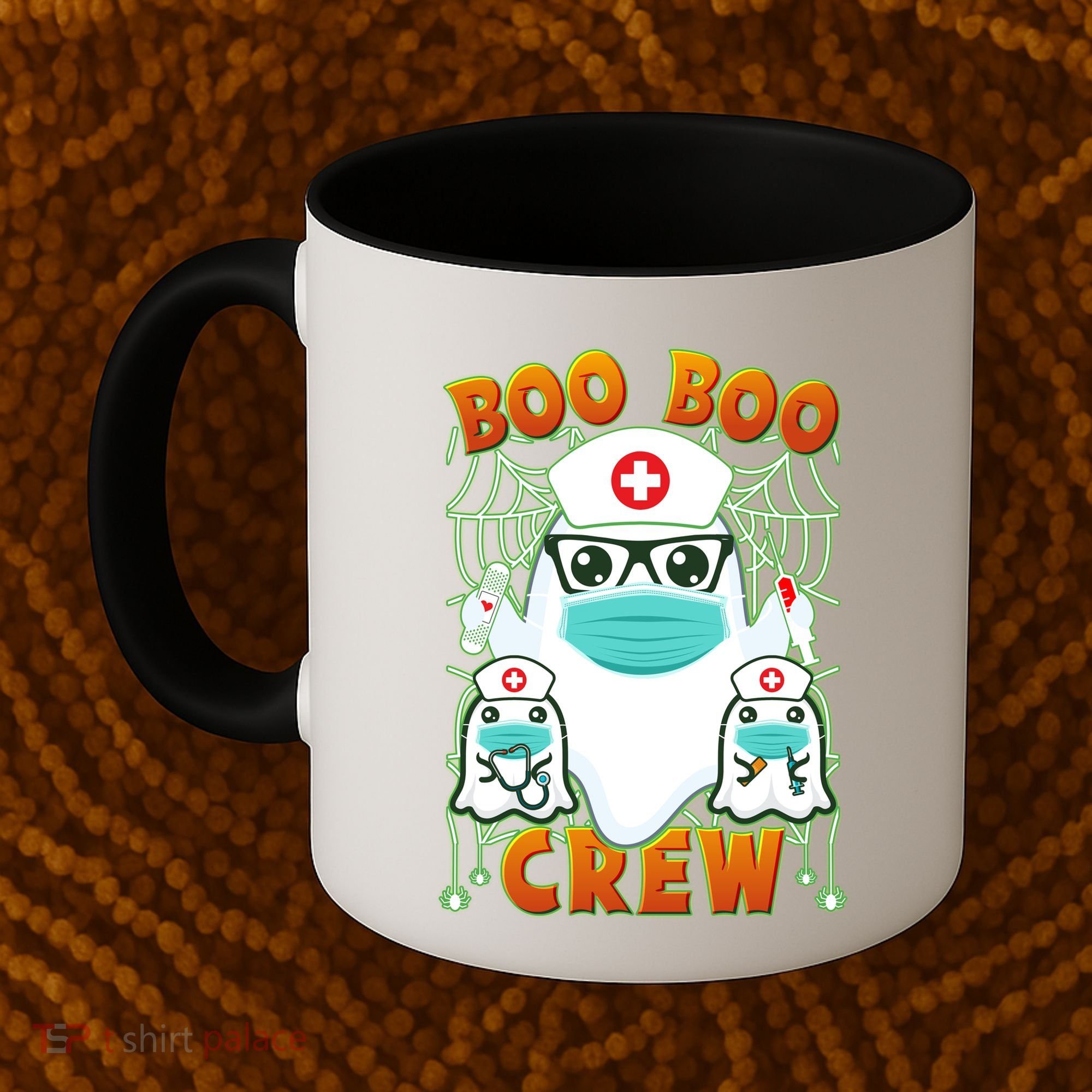 Funny Halloween Ghost Nurse Boo Boo Crew Coffee Mug