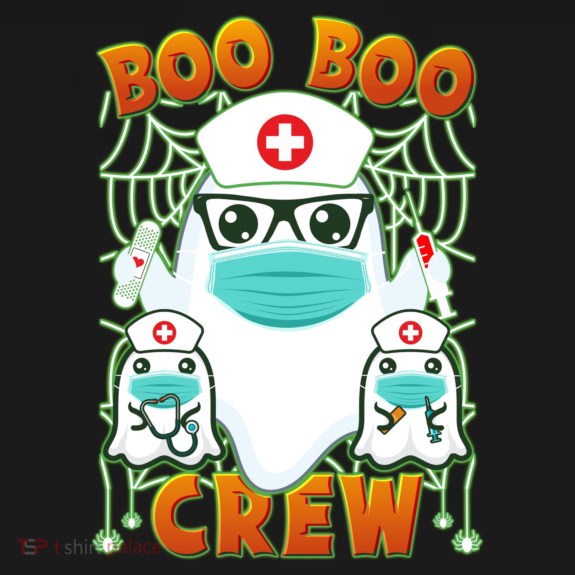 Funny Halloween Ghost Nurse Boo Boo Crew Ornament