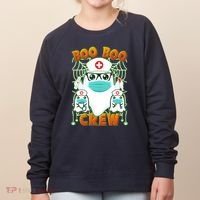 Funny Halloween Ghost Nurse Boo Boo Crew Women's Sweatshirt thumb 0