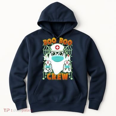 Funny Halloween Ghost Nurse Boo Boo Crew Hoodie