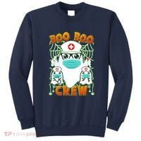 Funny Halloween Ghost Nurse Boo Boo Crew Sweatshirt thumb 0