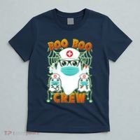 Funny Halloween Ghost Nurse Boo Boo Crew T-Shirt thumb 5