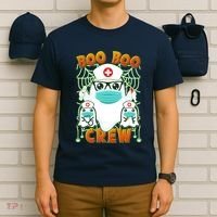 Funny Halloween Ghost Nurse Boo Boo Crew T-Shirt thumb 6