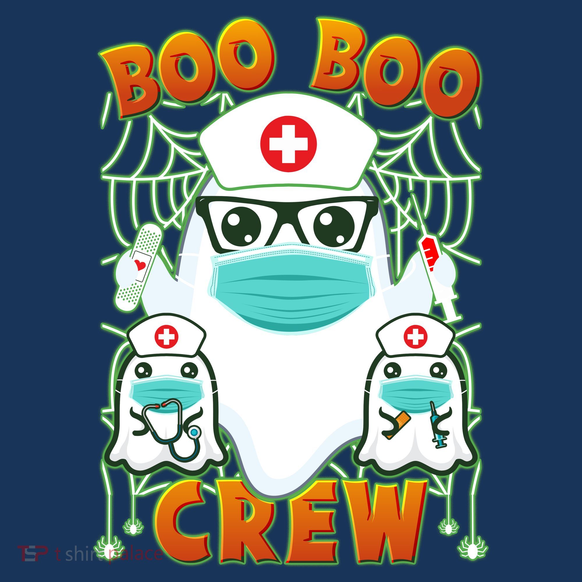 Funny Halloween Ghost Nurse Boo Boo Crew Women's Hoodie