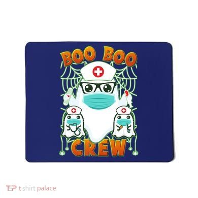 Funny Halloween Ghost Nurse Boo Boo Crew Mousepad