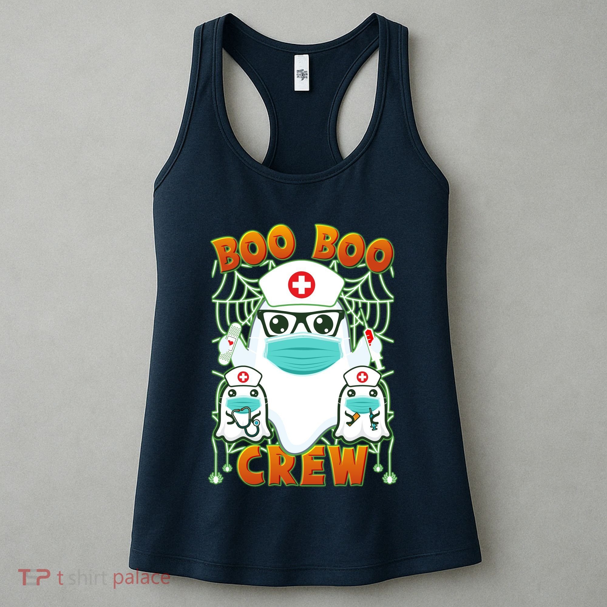 Funny Halloween Ghost Nurse Boo Boo Crew Women's Tank Top