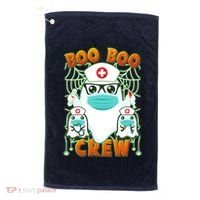 Funny Halloween Ghost Nurse Boo Boo Crew Golf Towel thumb 0