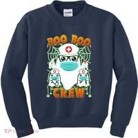 Funny Halloween Ghost Nurse Boo Boo Crew Kids Sweatshirt thumb 0
