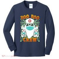 Funny Halloween Ghost Nurse Boo Boo Crew Kids Long Sleeve Shirt thumb 0
