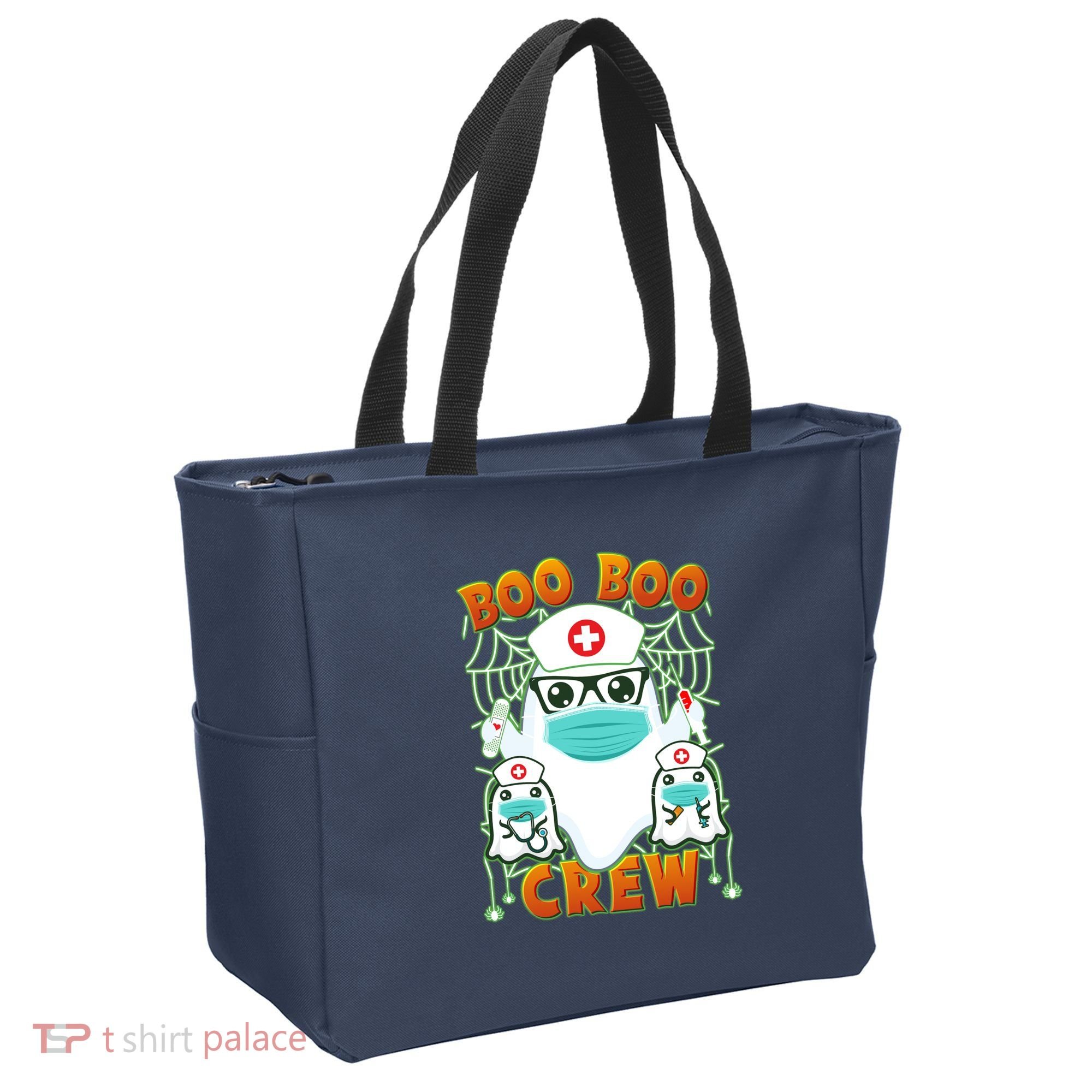 Funny Halloween Ghost Nurse Boo Boo Crew Tote Bag