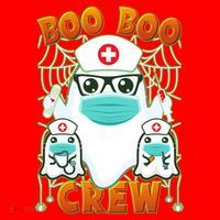Funny Halloween Ghost Nurse Boo Boo Crew Santa Hat thumb 1