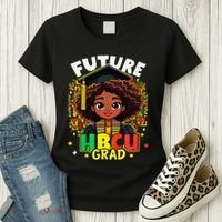 Future Hbcu Grad Black Girl Afro Black History Month Women's T-Shirt thumb 3