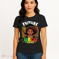 Future Hbcu Grad Black Girl Afro Black History Month Women's T-Shirt thumb 4