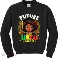 Future Hbcu Grad Black Girl Afro Black History Month Kids Sweatshirt thumb 0