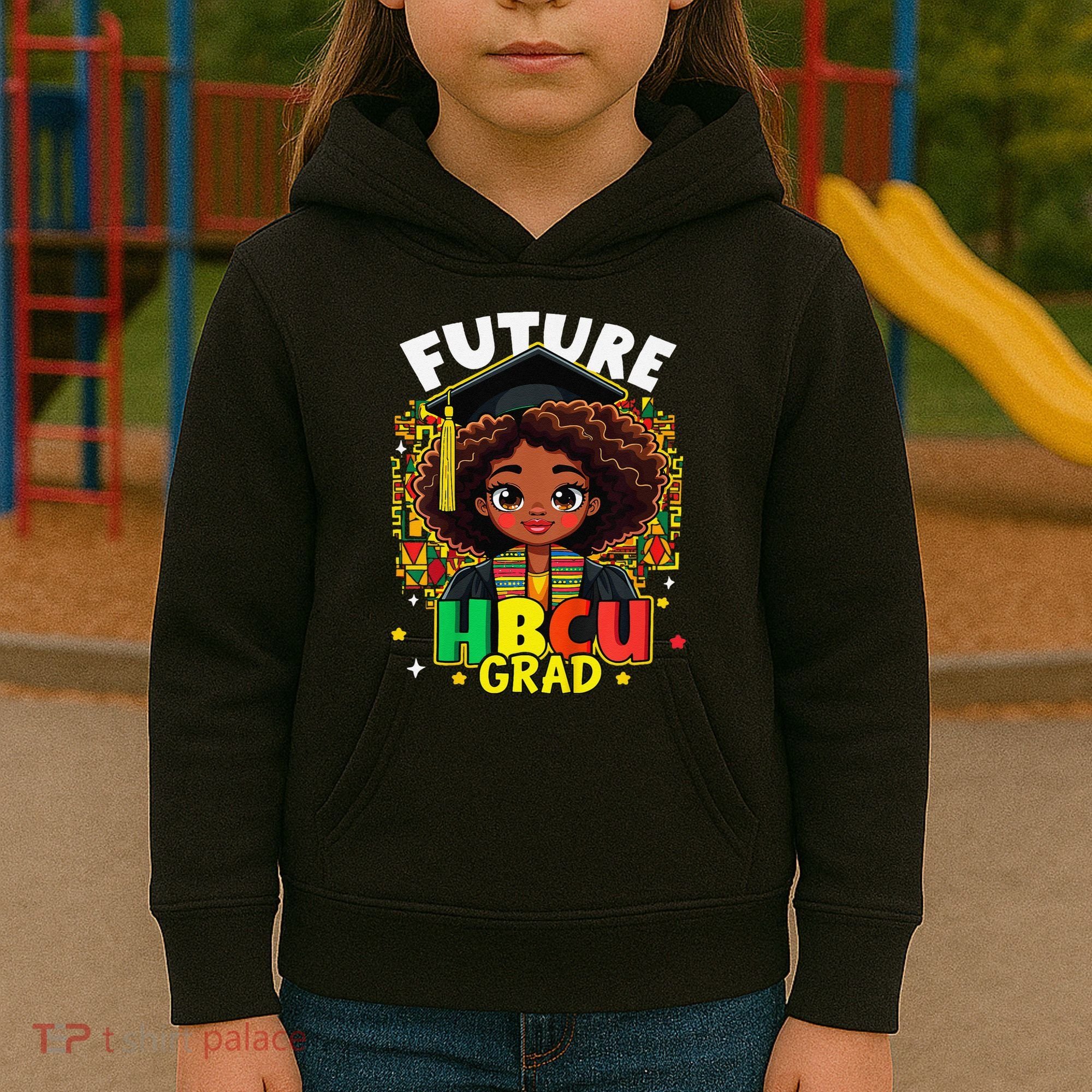 Future Hbcu Grad Black Girl Afro Black History Month Kids Hoodie
