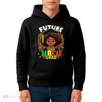 Future Hbcu Grad Black Girl Afro Black History Month Kids Hoodie thumb 4