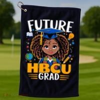 Future HBCU Grad Black Girl Graduation HBCU Golf Towel thumb 1