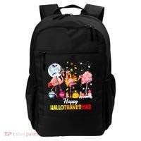 Flamingo Happy HalloThanksmas Funny Halloween Thanksgiving Backpack thumb 0