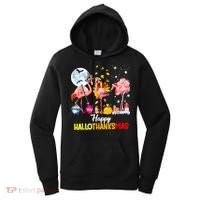Flamingo Happy HalloThanksmas Funny Halloween Thanksgiving Women's Hoodie thumb 0