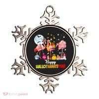 Flamingo Happy HalloThanksmas Funny Halloween Thanksgiving Ornament thumb 0