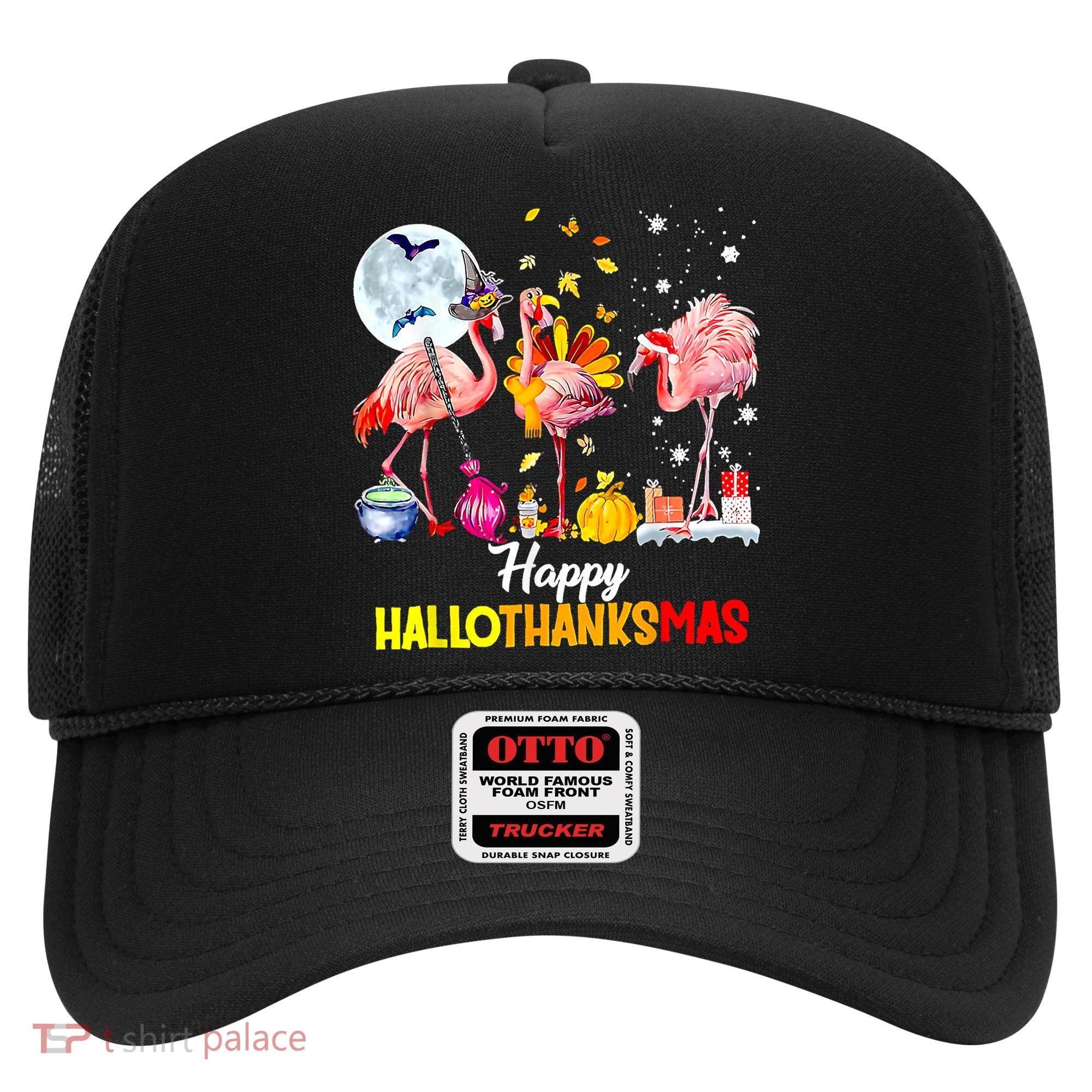 Flamingo Happy HalloThanksmas Funny Halloween Thanksgiving Hat