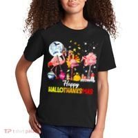 Flamingo Happy HalloThanksmas Funny Halloween Thanksgiving Kids T-Shirt thumb 2