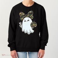 Funny Hello Hunting Season Halloween Camouflage Camo Ghost Women's Sweatshirt thumb 0