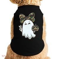 Funny Hello Hunting Season Halloween Camouflage Camo Ghost Doggie Tank thumb 0