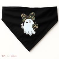 Funny Hello Hunting Season Halloween Camouflage Camo Ghost USA-Made Doggie Bandana thumb 0