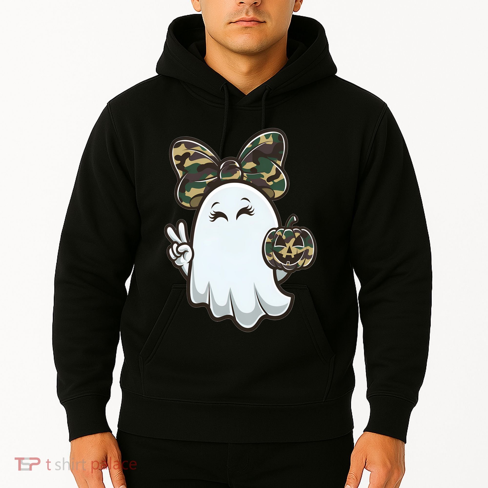 Funny Hello Hunting Season Halloween Camouflage Camo Ghost Hoodie