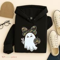 Funny Hello Hunting Season Halloween Camouflage Camo Ghost Hoodie thumb 4