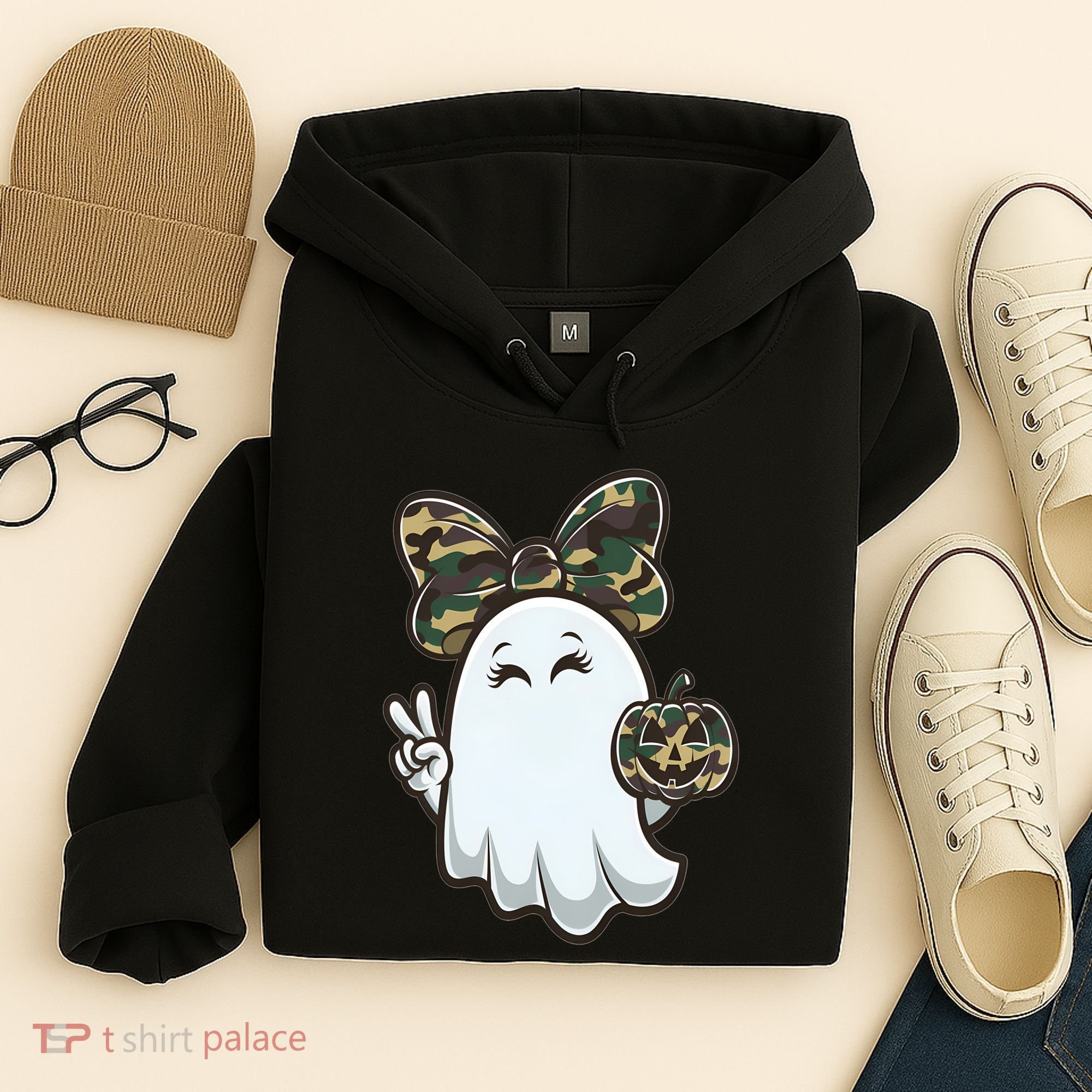 Funny Hello Hunting Season Halloween Camouflage Camo Ghost Hoodie