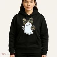 Funny Hello Hunting Season Halloween Camouflage Camo Ghost Hoodie thumb 5