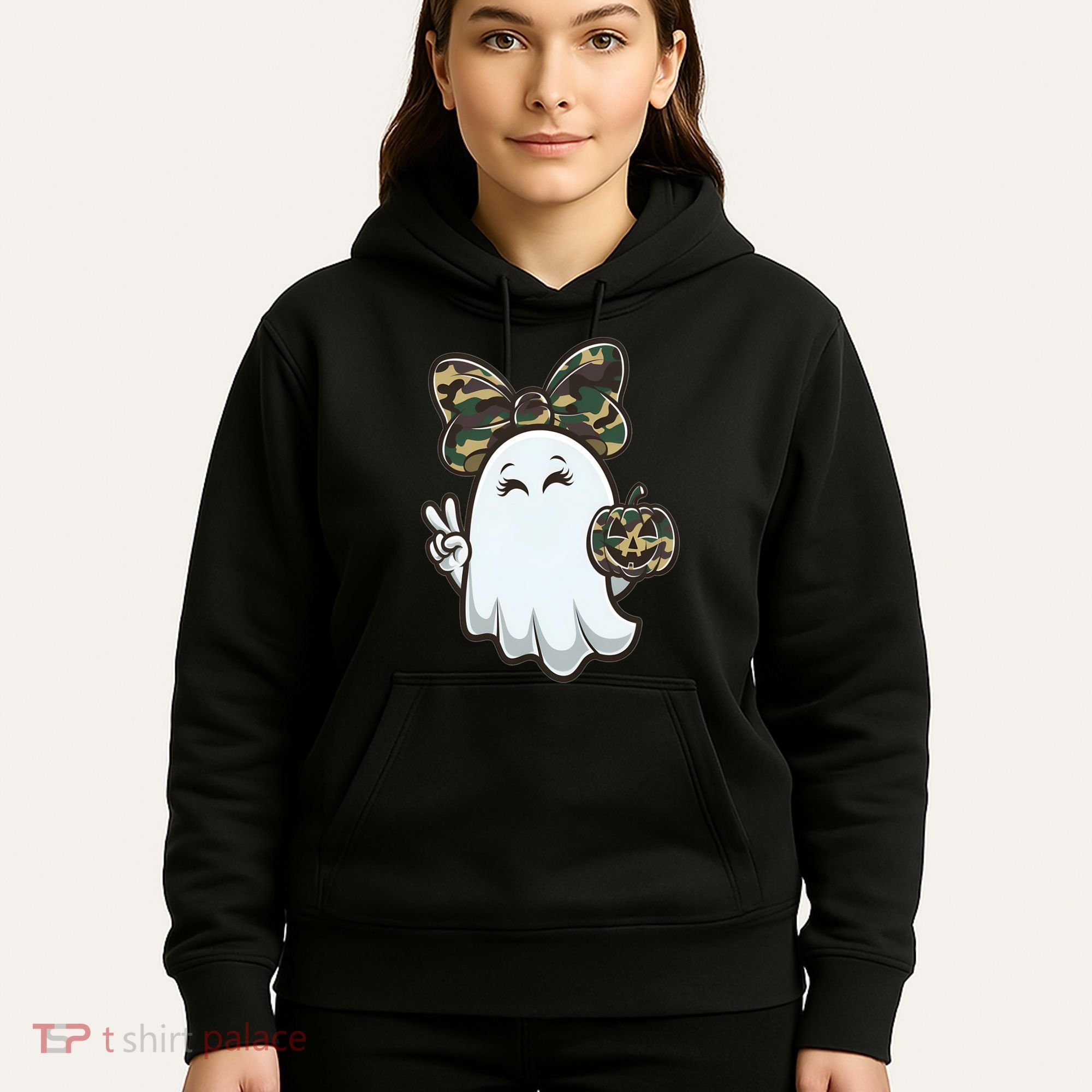 Funny Hello Hunting Season Halloween Camouflage Camo Ghost Hoodie